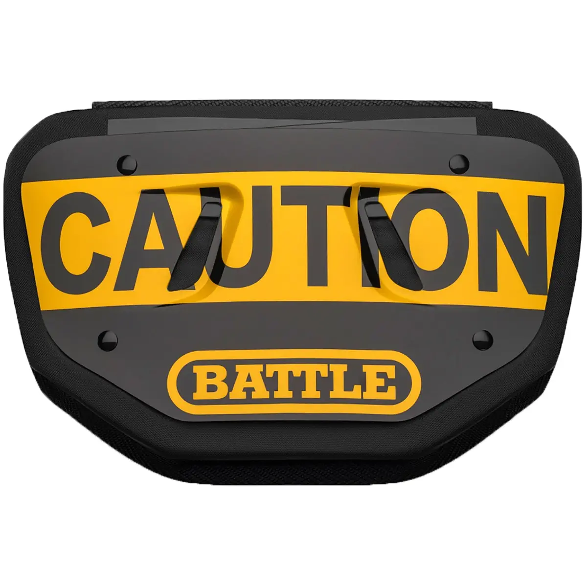 Battle Sports Caution Chrome Football Back Plate for Adults and Youth with Curved Design for Exceptional Protection, Chrome Finish, Hardware Included