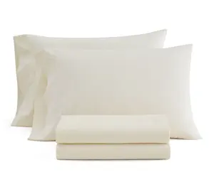 Martha Stewart Stripe White/Buttercup Cotton Full Sheet Set