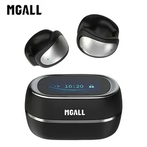 MGALL C100 Multifunctional Clip-On Wireless Headphones with 2025 Bluetooth 6.0, LED Touch Screen, Prevent Earphone Loss, Audio Earbuds for Music & Calls, Ideal Gift for Men & Women