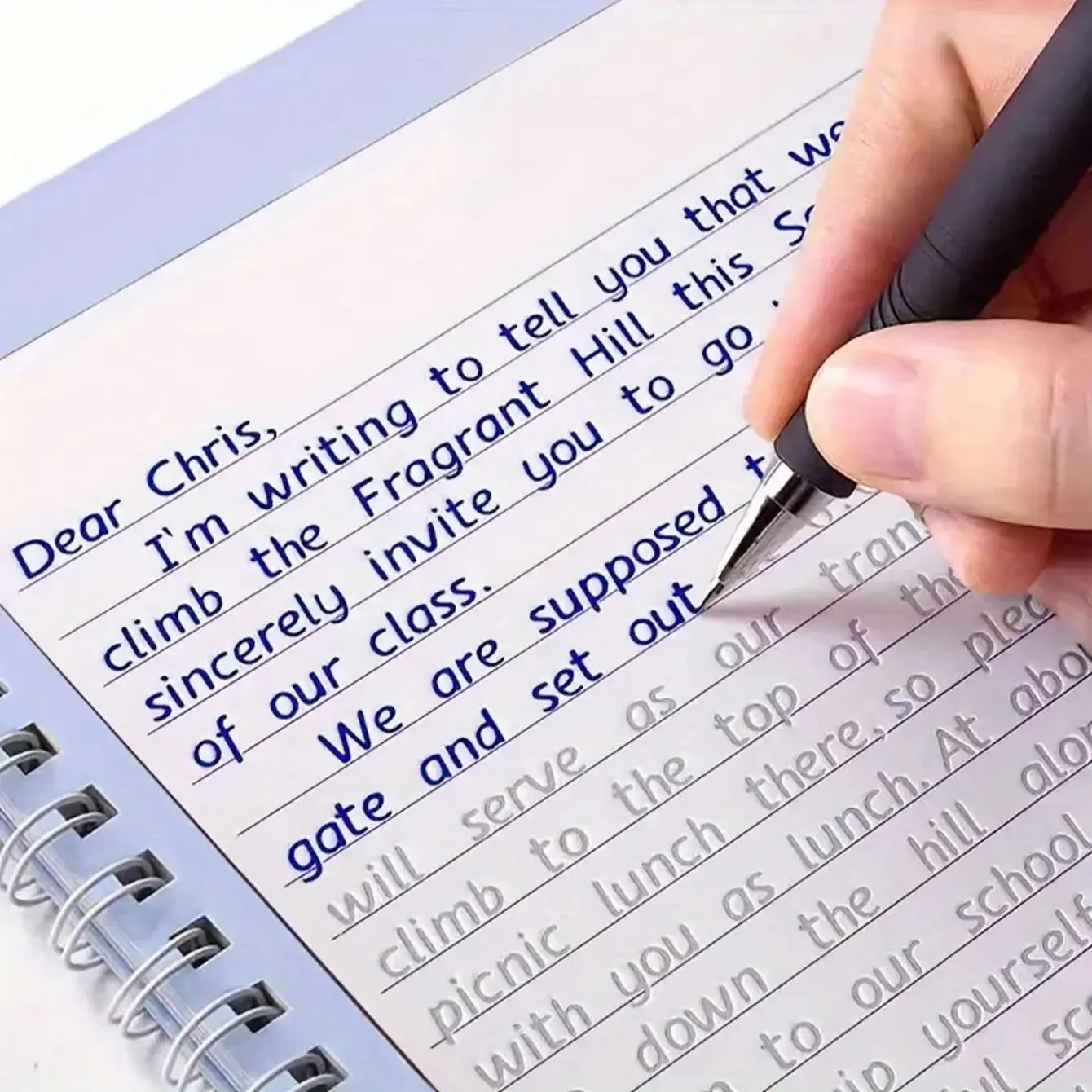 English Letter Writing Practice Book, 1 Piece Reusable Handwriting Practice Calligraphy Book, Learning Materials, Learning Tool, School & Educational Supplies, Tracing Preschool Books, Teaching Supplies