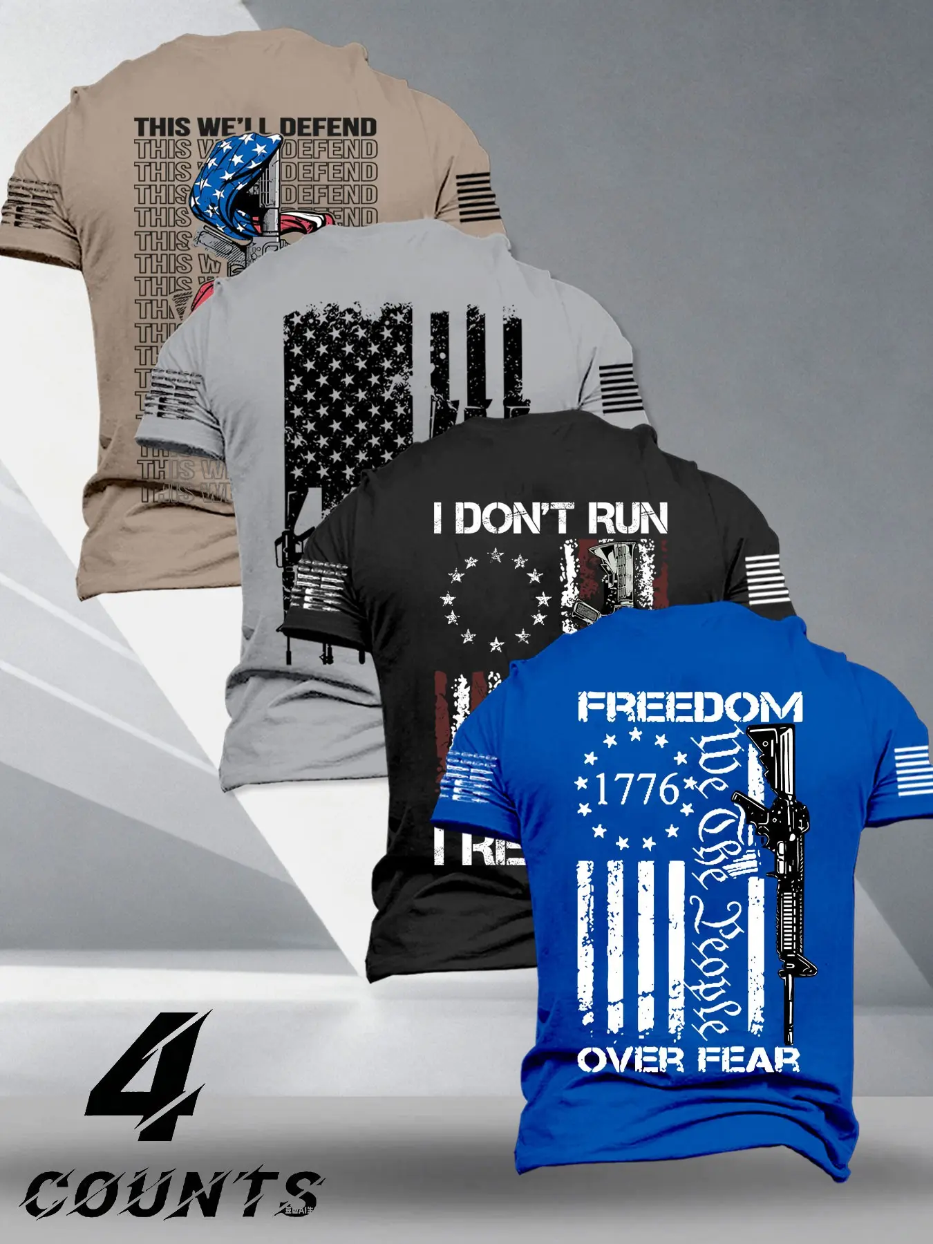 Men's Patriotic American Flag Print T-Shirt, Breathable Loose-Fit Short Sleeve Tee, Casual Fashion Summer Essential, Street Style Top, Streetwear