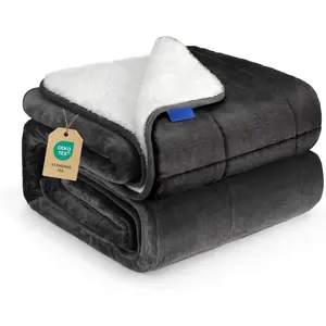 Weighted Blanket for Adults 15 Pounds 60x80 inches, Sherpa Fleece Throw Blanket  Size with Soft Plush Flannel Top, Fuzzy  Cozy Warm and Thick Heavy Blanket for Winter