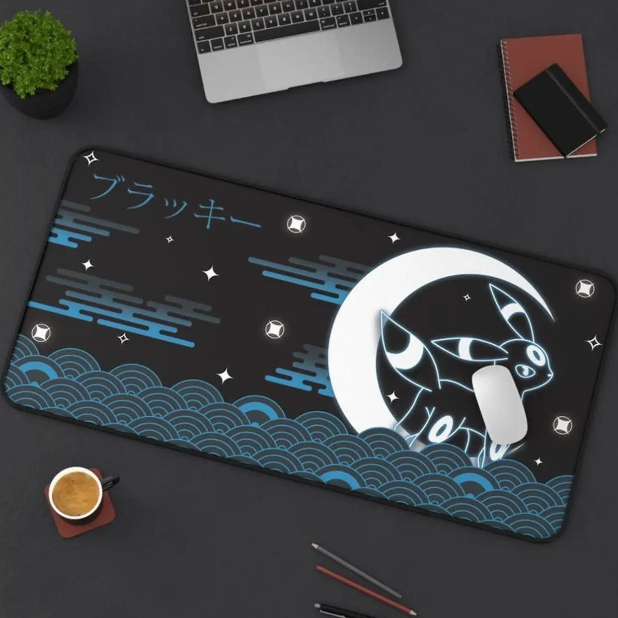 Shiny Umbreon Darktype-MousePad, Desk Mat, XXL Extended Mousepad, Giant Mouse Pad, Large Gamer Pad, Gift for PKM and Anime Fans, TCG Playmat