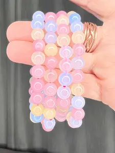 Morganite Crystal Stretch Bracelet for Women - Gemstone Jewelry