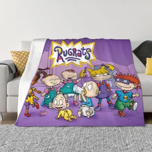 Rugrats Cartoon Blanket Cozy Soft Fleece Flannel Bed Blanket All Season Throw Blanket 80"x60" For Bed Sofa Couch Office Car Camping