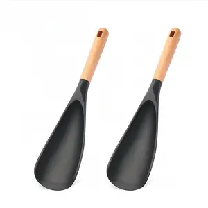 Durable Wooden Handle Cooking Spoon Multifunctional Household Kitchen Utensil Ideal for daily cooking stirring and food serving use-MM1