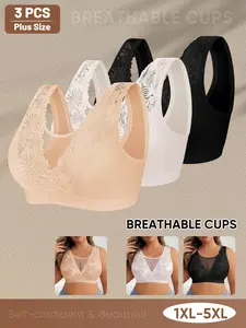 Women's Seamless Wireless Bra Set, Large Size Comfortable Daily Wear, Medium Support Everyday Workout Underwear, Fashion Upgrade, Breathable Sports Bra, Wireless Sports Bras