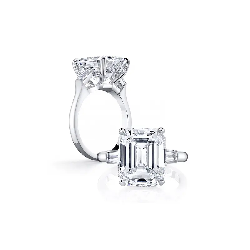 925 Sterling Silver Princess Cut Hidden Halo CZ Engagement Ring Wedding Band Size 3-12 TYR179