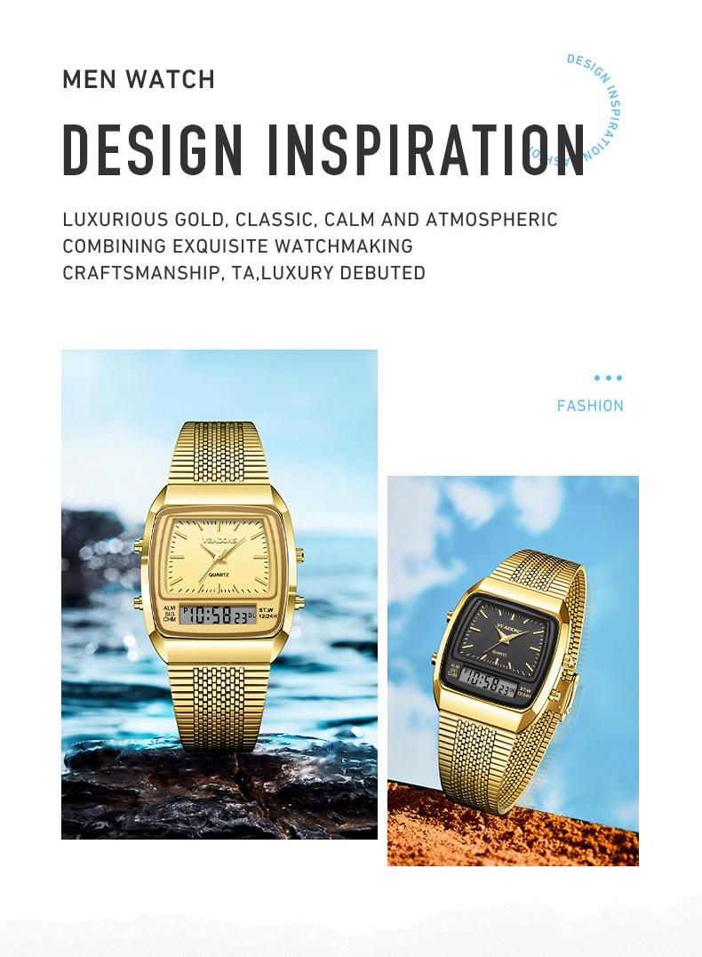 Fashion Multifunctional Roman Retro Dual Time Zone Watch, Waterproof & Scratch-Resistant Digital Casual Watch with Luminous Display, Perfect New Year Gift