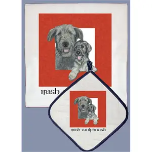 Pipsqueak Productions  Dish Towel and Pot Holder Set - Irish Wolfhound