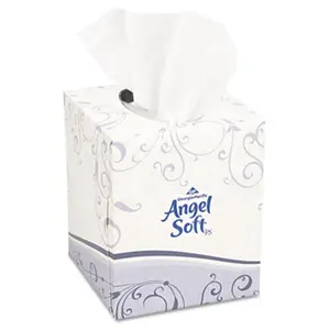 Georgia Pacific 46580BX Angel Soft ps Premium Facial Tissue- Cube Box- 96 Sheets/Box- White
