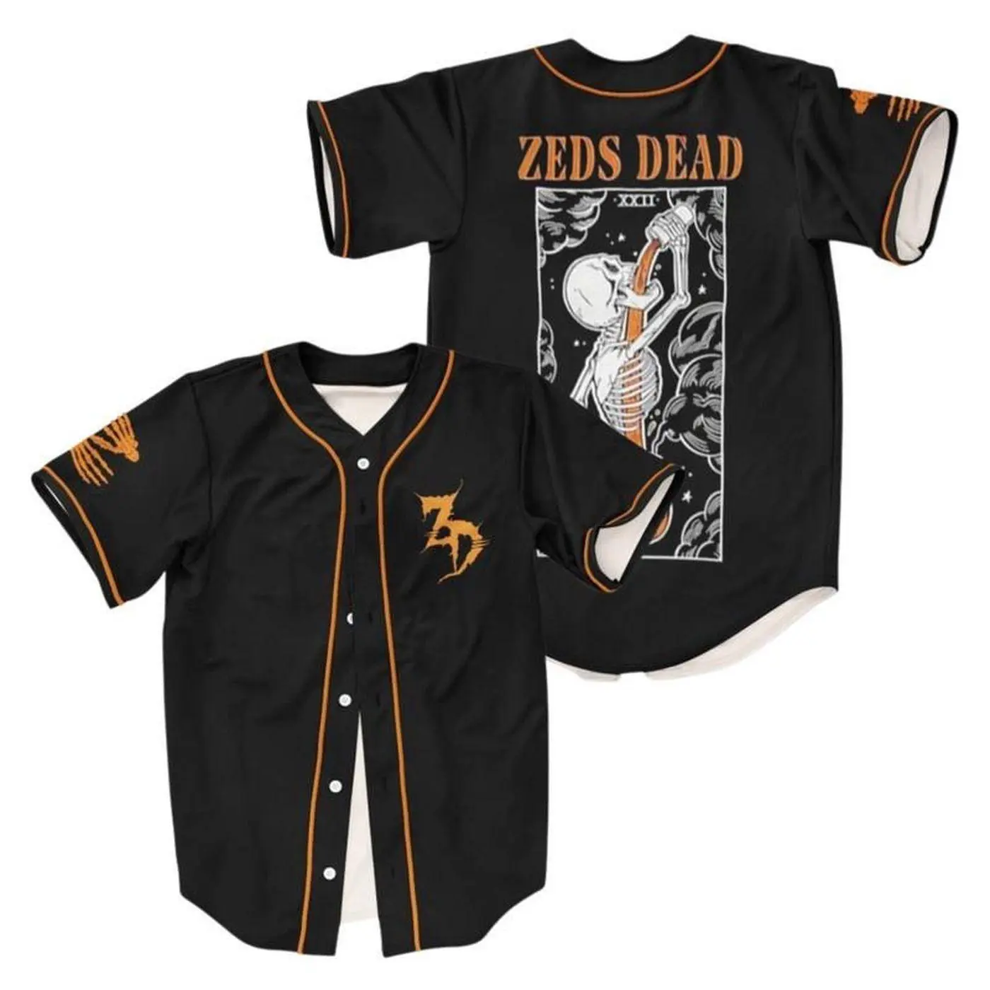 DJ Zeds Dead Coffee Tarot Rave Baseball Jersey For EDM Festivals, Ecstasy Of Soul Concert Thin Button Down Shirt, EDM Electronic Softball Shirt, Game Day Outfits, Gift For Fan