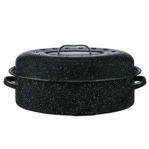 18" Covered Oval Roaster, 15 Pound Capacity, Roasting Pan