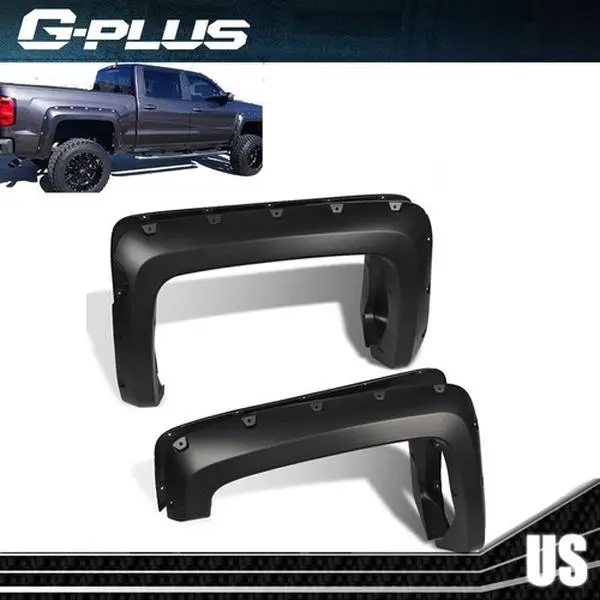 4pc 5.8' Pocket Rivet Style Fender Flares Fit For 2014-18 Chevy Silverado 1500 G-PLUS 4pc 5.8' Pocket Rivet Style Fender Flares Fit For 2014-18 Chevy Silverado 1500 G-PLUS
