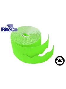 RiteCo Raydiant Riteco Trim-It Corrugated Scalloped Decorative Border. Two .25 In. X 50 Ft. Strips Per Roll Lime Green, 6 Rolls