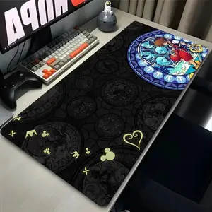 K-Kingdom & H-Hearts Anime Mouse Pad – Black Extended Desk Mat with Non-Slip Rubber Base for PC & Laptop, Desk Mat, PC Accessories.