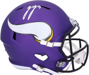 JJ McCarthy Minnesota Vikings Autographed Speed Replica Helmet - Fanatics Authentic Certified