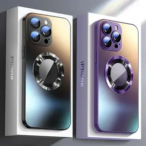 Premium Frosted Magnetic Protective Phone Case Designed for iPhone Models 16, 15 Pro Max, 14 Plus, 13, 12, And 11, Offering Shockproof Protection for The Camera with Glass Shielding. Includes Lens Film