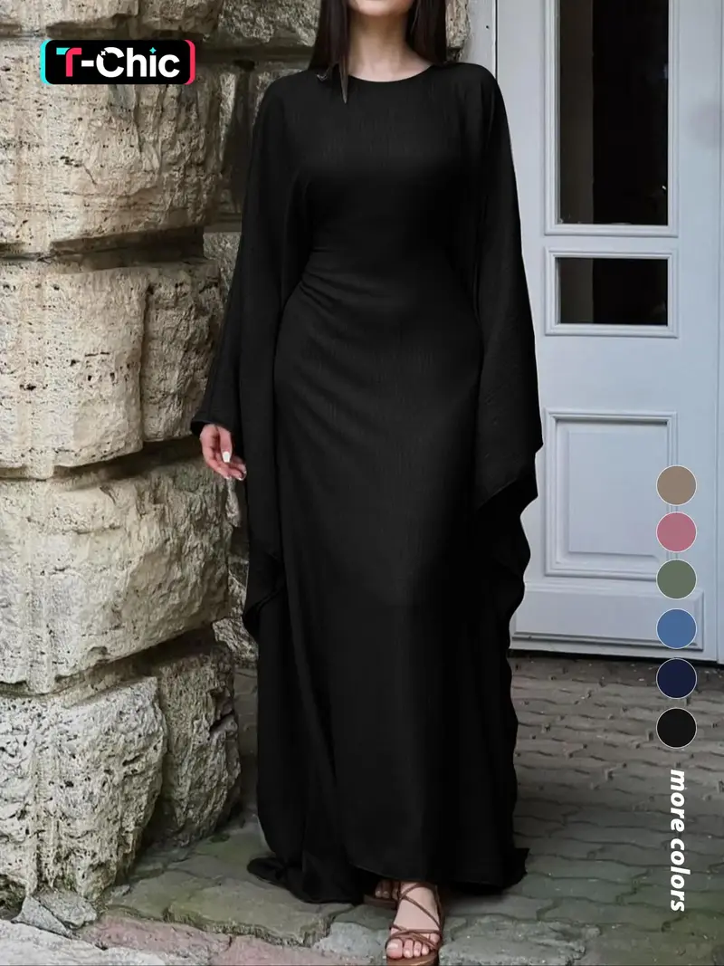 long black dress with sleeves - TikTok Shop