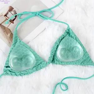 Women's Triangular Silicone Bra Inserts, Push-Up & Waterproof Pads, Detachable for Swimsuits, Bikinis & Sports Bras