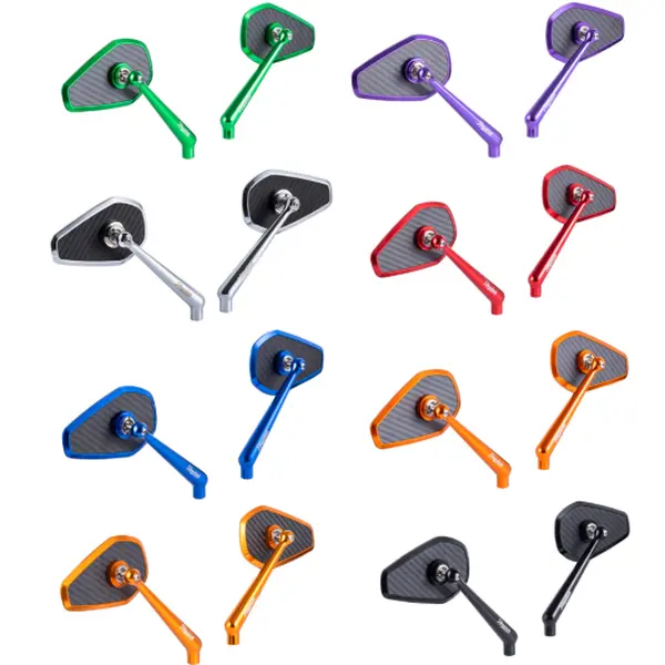Axion Carbon Fiber-Aluminum Performance Motorcycle Mirrors (1 Pair) - 4" Above, 4.5" Wide x 2.7" Tall, 6.5" Out - Fits All Harleys & Indian Motorcycles, Includes Mounting Hardware to Upgrade Your Ride, Necessary Hardware