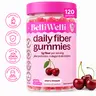 BelliWelli Daily Fiber Cherry Gummies 120ct - 5g Fiber per Serving with Probiotics & Collagen for Digestion Regularity & Constipation Support Digestive Wellness Dietary Supplement Collagen