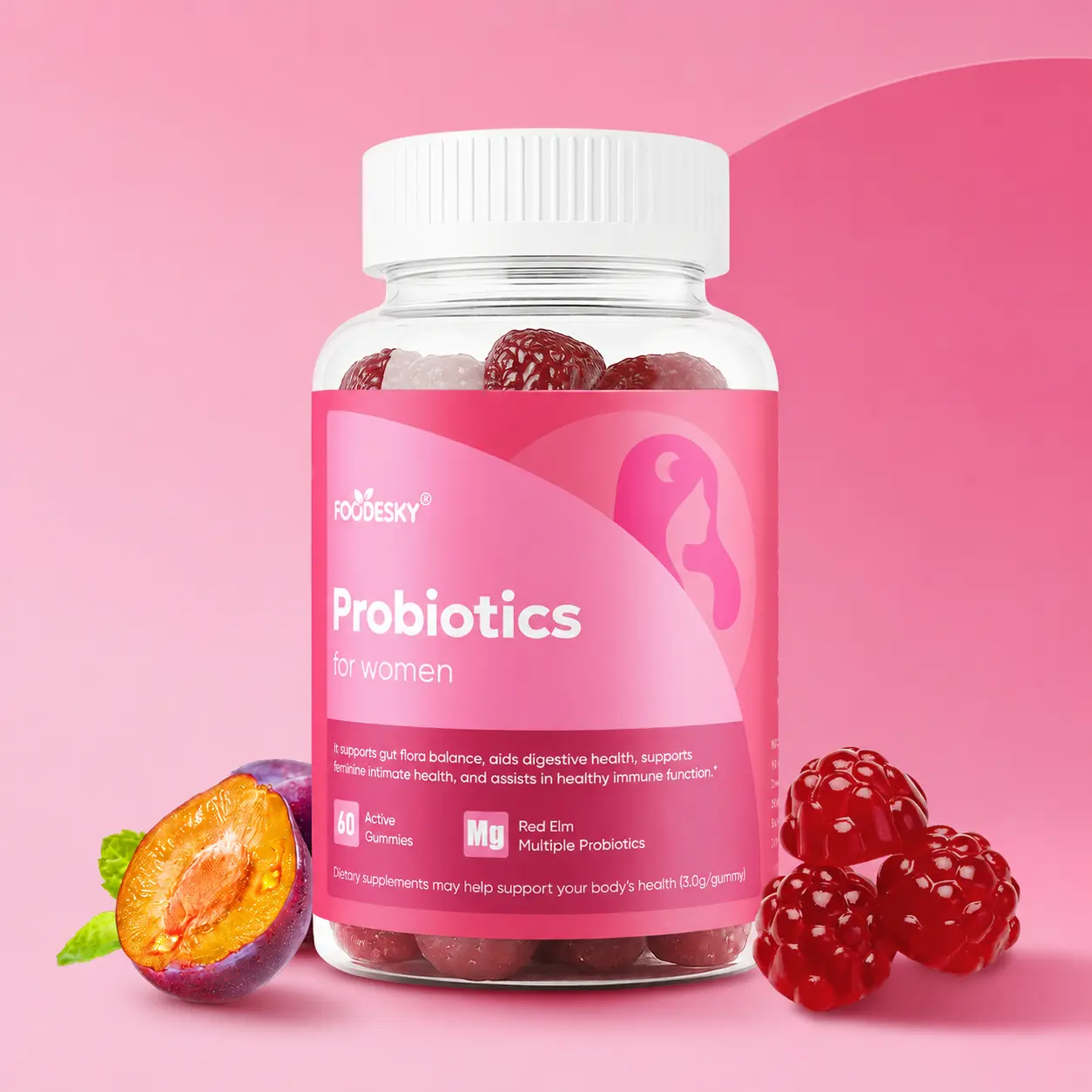 Women’s Natural Feminine Probiotic Gummies, 50B CFU, 6 Probiotic Strains, Cranberry Extract, Prebiotic Fiber, Daily Gut Health Digestive Support Supplement for pH Balance, 60 Count, Probiotics For Women