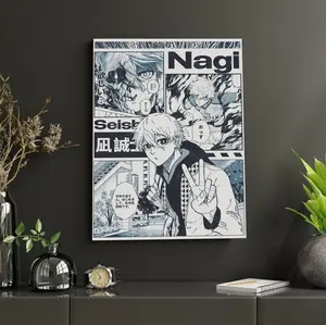 Nagi Seishiro Blue Lock Poster, Anime Soccer Wall Art, Sports Anime Artwork Gift