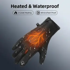 USB Heated Gloves for Men&Women Winter Thermal with Three Adjustable Temperature Settings for Outdoor Activities Cycling Motorcycling Hiking Perfect for Cold WeatherTouch Screen Windproof Waterproof Touchscreen Breathable Multi-Temperature Sports wind
