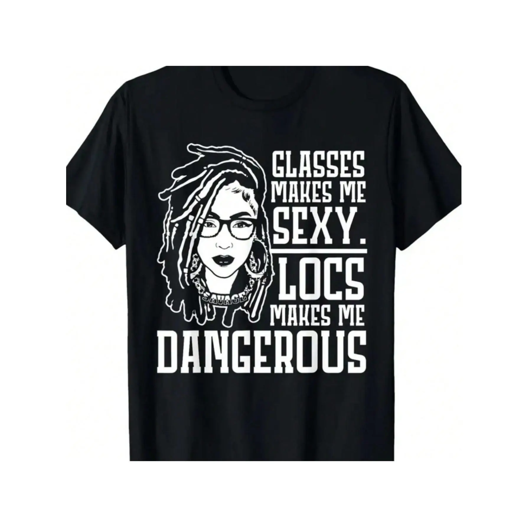 Men's "Locs Make Me Dangerous" Graphic T-Shirt - Breathable, Soft Cotton, Hip Hop Style, Black Casual Summer Tee with Bold Typography & Afro Hair Design, 100% Cotton, Casual Attire, Hip Hop T Shirt