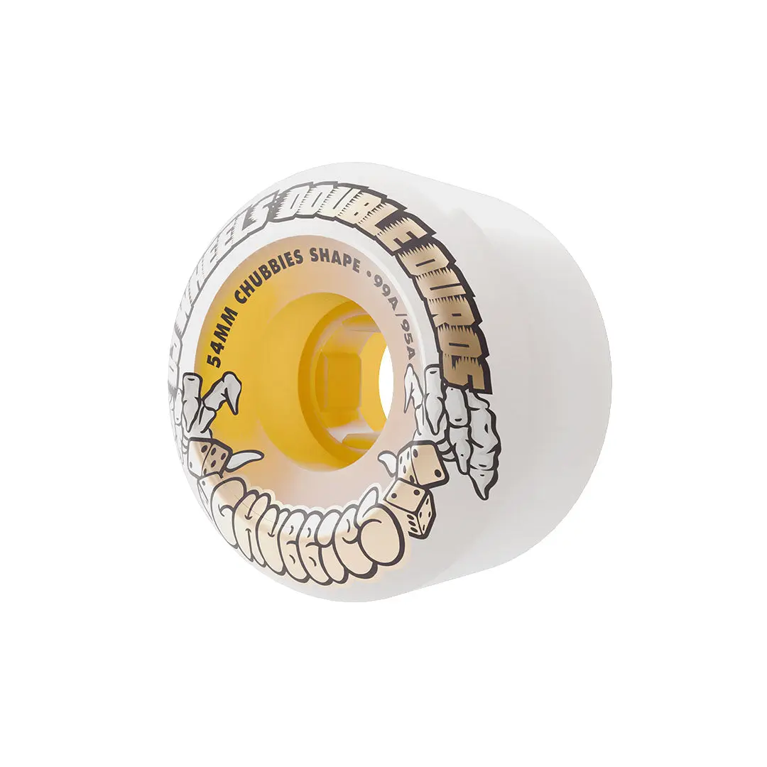54mm Double Duro White Gum Chubbies 99a/95a OJ Skateboard Wheels