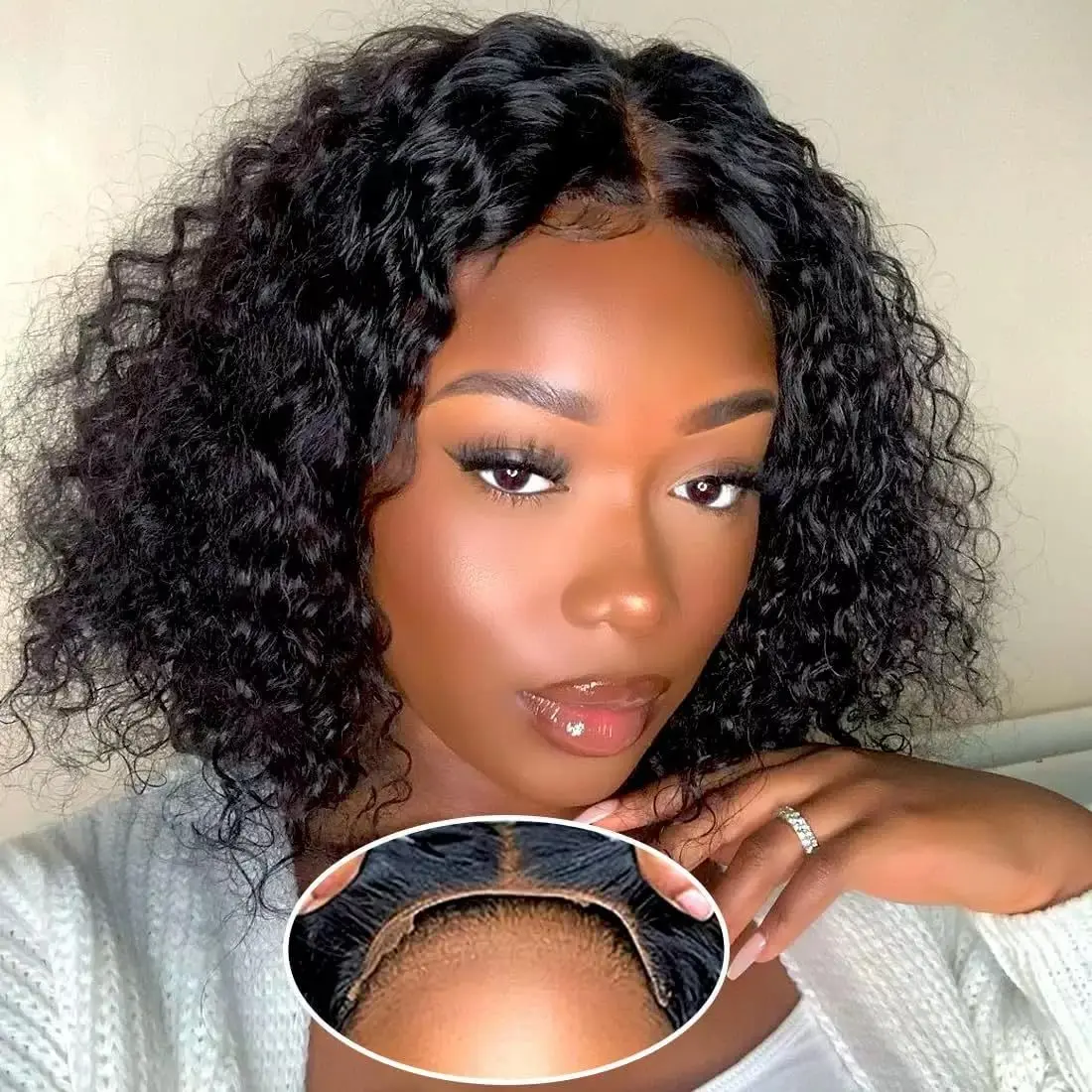 Bling Hair 180Density Glueless Short Deep Wave Wig 12~26Inch Glueless 5x5 6x4 9x6 7x5 Deep Wave Lace Closure Wigs Human Hair Ready To Wear Wigs
