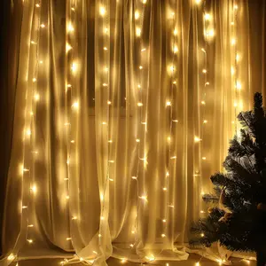 300 LED Curtain String Lights Valentine's Fairy Lights with 8 Modes Connectable Waterproof Warm White Decorative for Party Wedding Garden Wall 6.6ft x 9.8ft Enchanting Warm White Glow