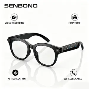 SENBONO Portable Bluetooth AI Smart Glasses Camera - Wireless Calling, AI Translation, HD Video Recording, Music Playback, Ultra-Long Battery Life - High-Tech Wearable Device