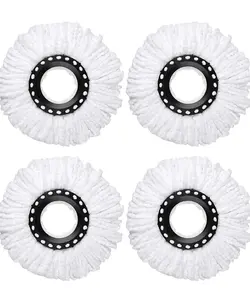 Spin Mop Replacement Head, Microfiber Mop Head Refills Round Shape for Universal Spin Mop System Perfect for Home Cleaning