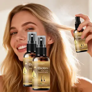 2pcs Biotin Hair Spray with Ginger Extract and Grape Seed Oil, Daily Nourishing Dry Damaged Hair and Scalp Massage Oil