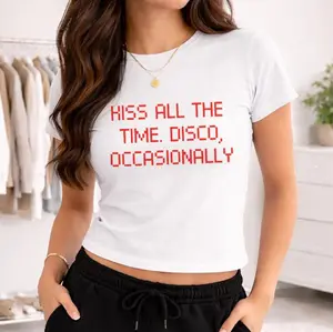 Kiss All The Time. Disco Occasionally Baby Tee, Harry Album Merch Tour Concert Unisex T-Shirt Top, Y2k CropTop, Vintage Music Top