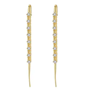 OIDEA Ear Climber Crawler Earrings for Women, Sparkling Cubic Zirconia Wrap Cuff Hook Earrings, Minimalist Dainty Climber Earrings for Girls