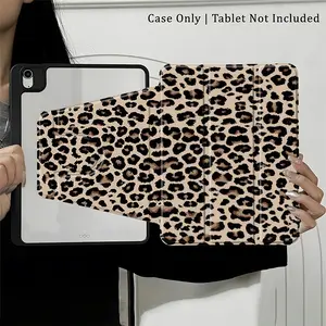 Leopard Print Tablet Case, 360° Rotating Protective Cover with Pen Holder, Slim Shockproof Protection Folio Stand Case, Compatible with 10.2/11 inch Tablets, Perfect Gift for Women Girls