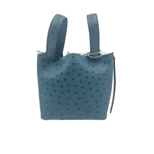 Pre-owned HERMÈS Hermes HZ7 Picotin Lock Blue A stamp size 18 22373