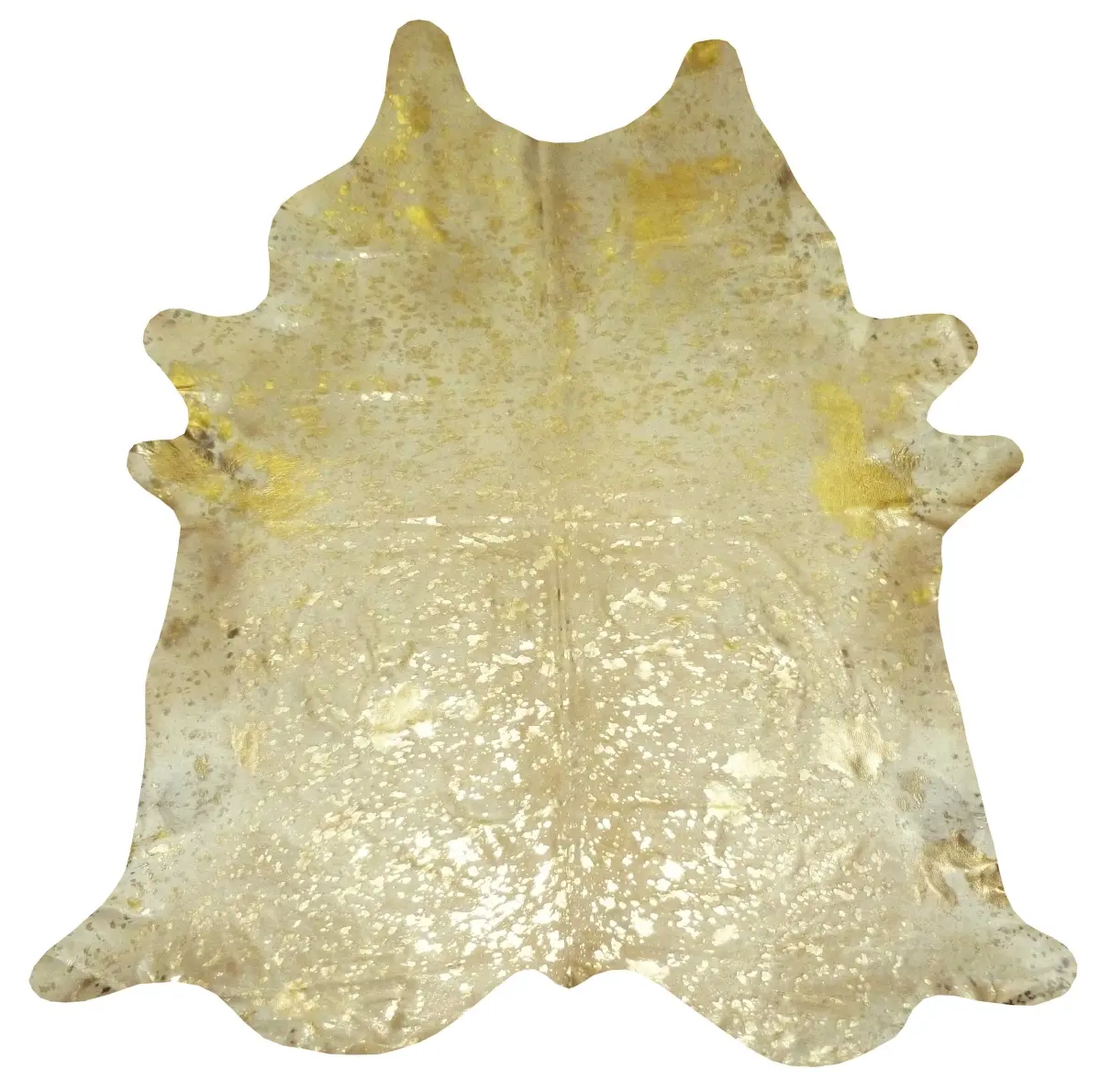 Gold Devore White Brazilian Cowhide Rug, Cowhide Skin for Indoor Use, Luxury Look Room Decor & House Decor, Home