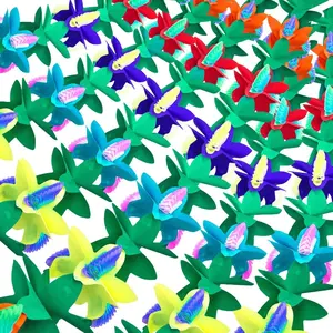 6PCS Tropical Garland Party Decorations 9.8 ft Multicolored Tissue Paper Hibiscus Flower Summer Banner for Birthday Beach Theme Luau Moana Hawaiian Party Supplies Jungle Decor