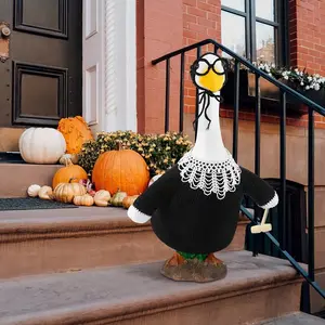 Handmade Halloween Judge Goose Set with Glasses and Gavel, 23-Inch Outdoor Yard Lawn Art Decor, Federal Judge Costume