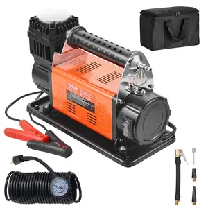 VEVOR 12V Portable Tire Inflator, 7.06CFM Heavy Duty Air Compressor, 150PSI Offroad Air Pump with Adapters for Car SUV RV Truck - Include 6.5FT Power Cord, 26FT Air Hose with Pressure Gauge, Carry Ba