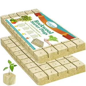Legigo 1 Inch Rockwool Cubes Seed Starter Grow Cubes for Hydroponics, RockWool Planting Cubes Clone Cubes Soilless Cultivation Hydroponics Pods for Garden Plants Germination (2 Sheet, 100 Plugs)