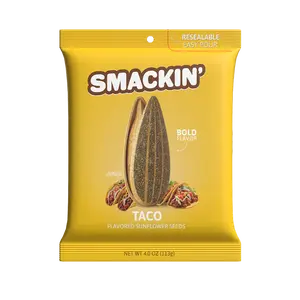SMACKIN' Sunflower Seeds - TACO - 6 Resealable LIMITED EDITION 4 OZ Bags