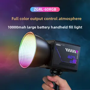 RGB COB Video Studio Lights, Handheld Continuous Lighting Livestream Softbox for Photography, Studio Video Lighting, USB Rechargeable Cameras Light for Vlog, Live Stream, Camera Accessories, Gifts for Girl