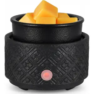 Wax Melting Heater, suitable for scented wax, 3-in-1 ceramic wax heater, scented candle oil, home aromatherapy burner, electric candle heater, suitable for mothers and women (black)