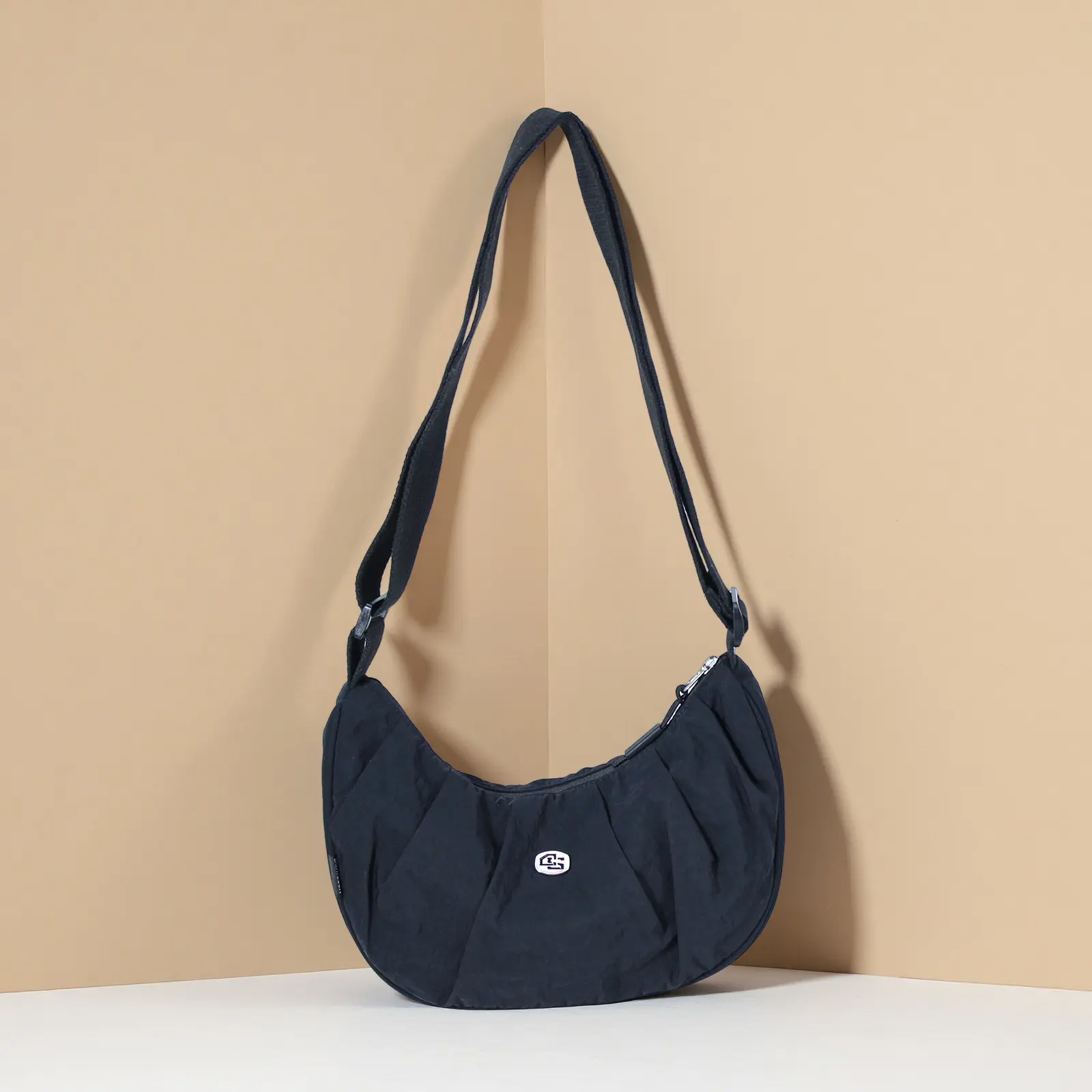 slouchy sling bag Crescent Hobo Bag for Women, Nylon Crossbody Shoulder Purse with Adjustable Strap,Water Resistant Nylon Sling Bag， Trendy Dumpling Bag,Lightweight Casual Sling Bag for School, Work,Daily Commute & Travel