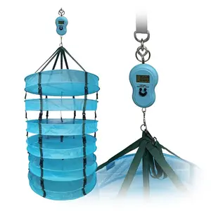 THEPROTECTOR Herb drying rack 6 trays, 2 feet, polyester mesh fabric layers, shelves to dry plants, herbs, fruits, seeds, hanging plants, leaves, Dry rack, greenhouse shelves, SCALE INCLUDED